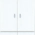 47" White Melamine Mirrored Four Drawer Combo Dresser
