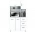 White Finish Wood Kitchen Storage Cabinet