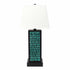 13 X 15 X 30.75 Black Metal With Teal Brick Pattern - Table Lamp