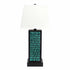 13 X 15 X 30.75 Black Metal With Teal Brick Pattern - Table Lamp