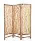 60 X 69 Brown 3 Panel Wood Foldable  Screen