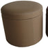 1" Tan Faux Leather Round Storage