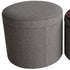 1" Gray Faux Leather Round Storage