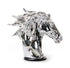 Modern Silver Horse Head Sculpture