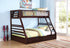 83" X 63" X 65" Espresso Pine Wood Twin Xl Over Queen Bunk Bed