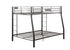 83" X 63" X 65" Sandy Black Metal Twin Xl Over Queen Bunk Bed