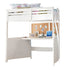 83" X 45" X 74" Twin White Poplar Wood Loft Bed With Desk