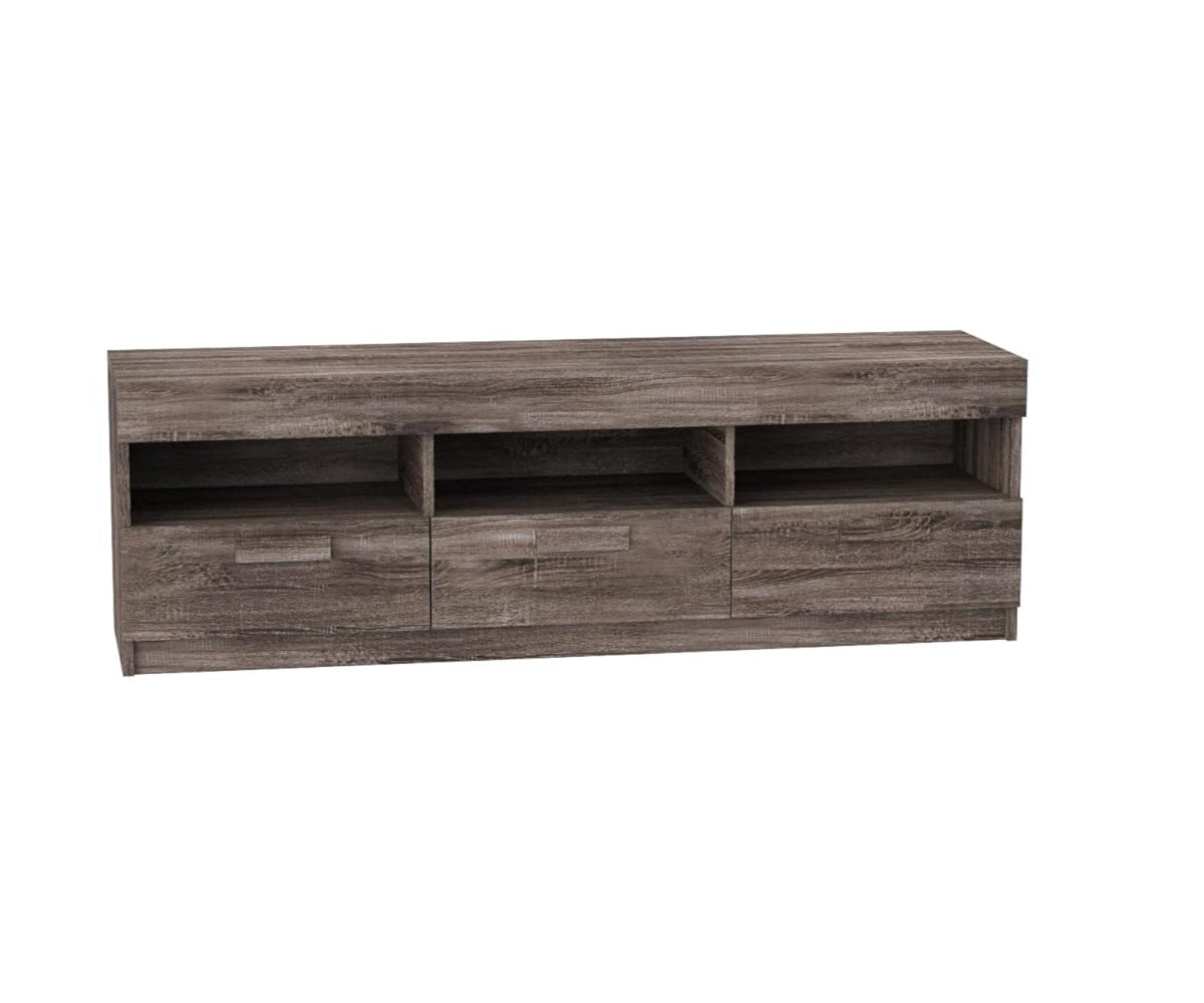 59" X 15" X 19" Rustic Oak Mdf TV Stand