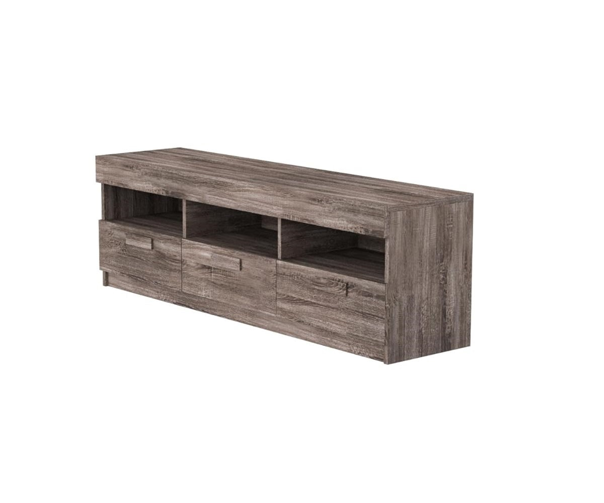 59" X 15" X 19" Rustic Oak Mdf TV Stand