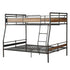 83" X 65" X 68" Sandy Black  Dark Bronze Handbrushed Queen Over Queen Bunk Bed