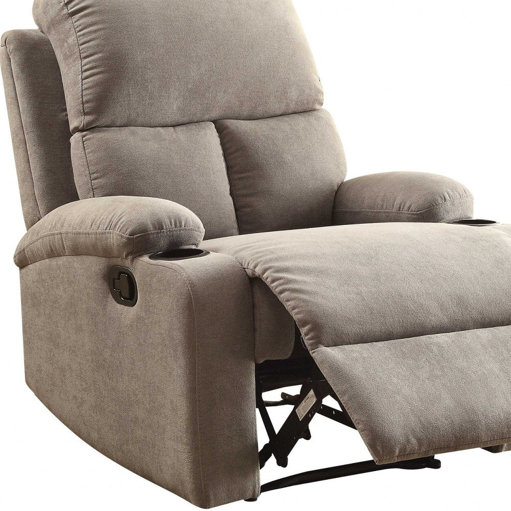 32" X 37" X 39" Blue Linen Fabric Recliner