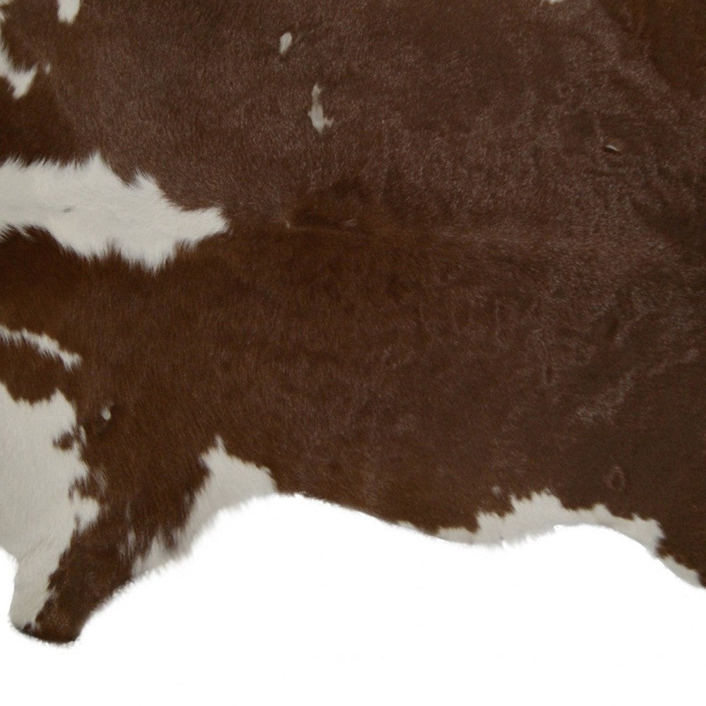 24" X 36" Brown And White Calfskin - Area Rug