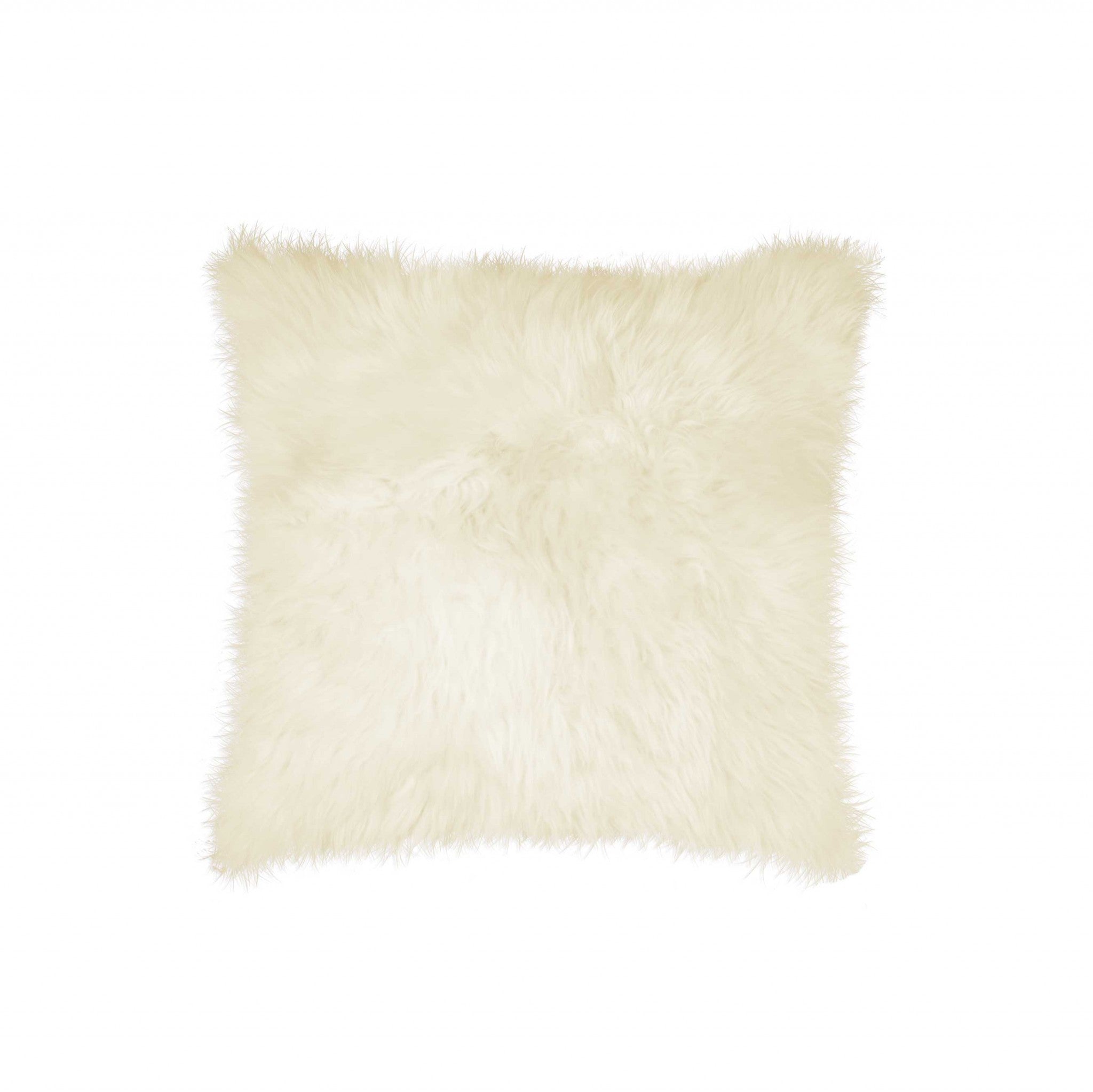 18" Gray Sheepskin Throw Pillow