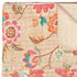 50" X 70" Beige Pink Orange and Green Kantha Cotton Floral Throw Blanket with Embroidery