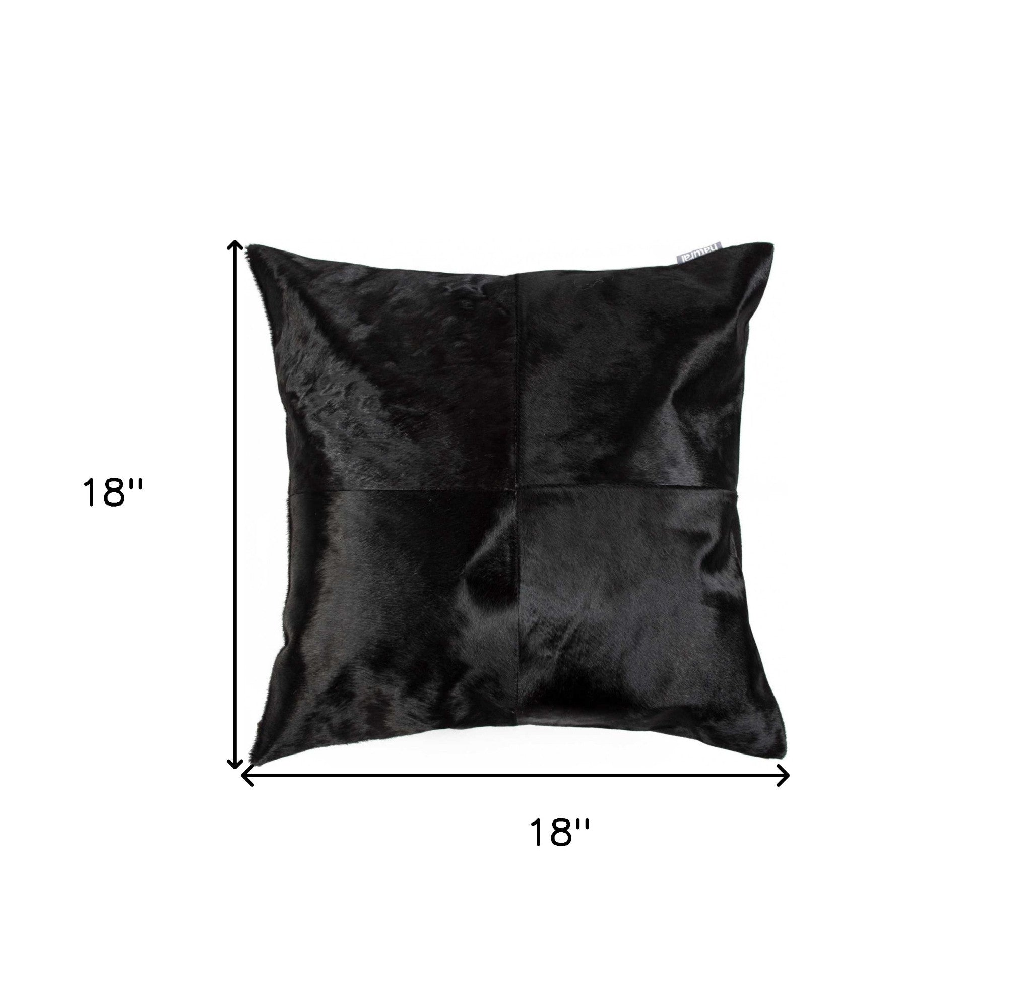 18" Black and White Cowhide Throw Pillow