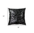 18" Black and Silver Cowhide Throw Pillow