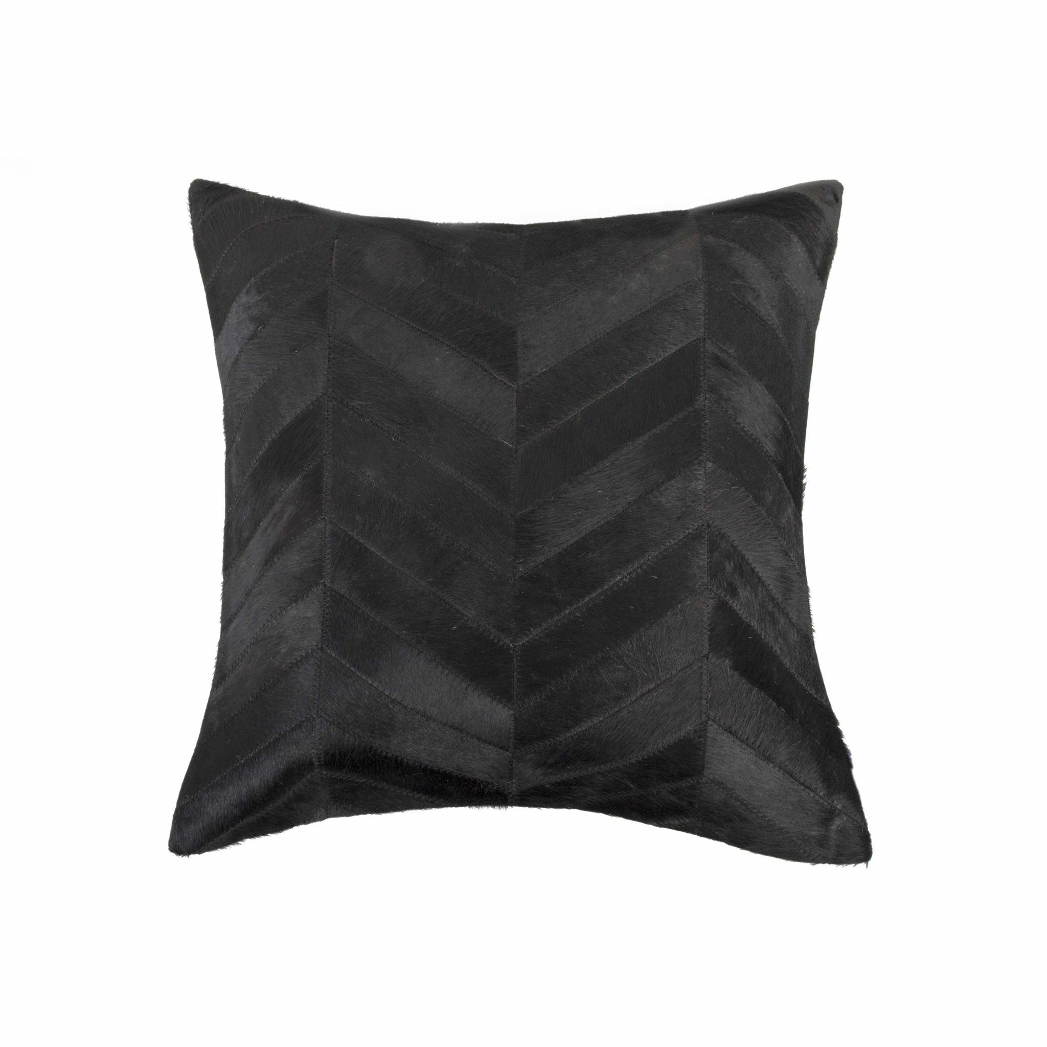 18" X 18" X 5" Black And Natural  Pillow