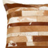 18" Brown and White Cowhide Throw Pillow