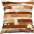 18" Brown and White Cowhide Throw Pillow