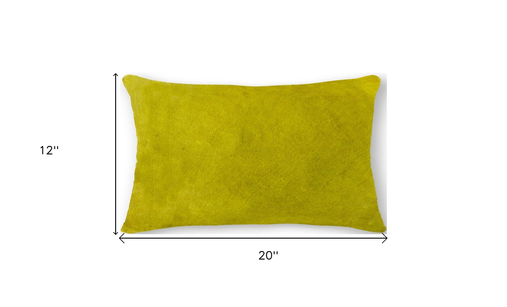 12" X 20" Yellow Cowhide Throw Pillow