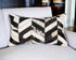 12" X 20" Black Brown and Off White Chevron Cowhide Throw Pillow