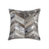 18" Silver Cowhide Throw Pillow