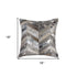 18" Silver Cowhide Throw Pillow