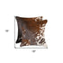 Set of Two 18" Brown and White Cowhide Throw Pillow