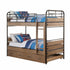 79" X 42" X 71" Antique Oak And Gunmetal Twin Over Twin Bunk Bed