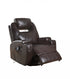 34" Brown Faux Leather Heated Massge Home Theater Recliner