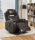 34" Brown Faux Leather Heated Massge Home Theater Recliner