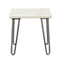 21" White Faux Marble End Table