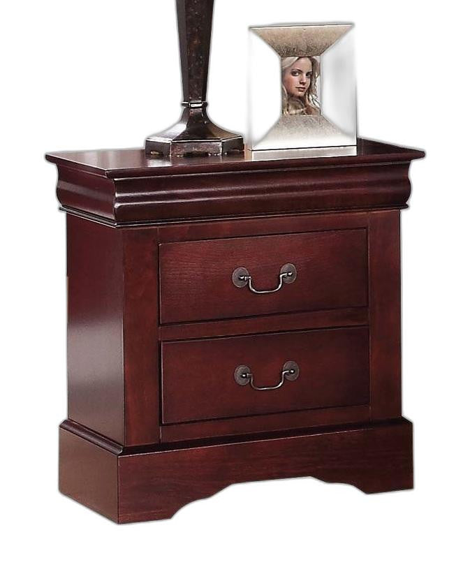 24" Brown Two Drawers Nightstand