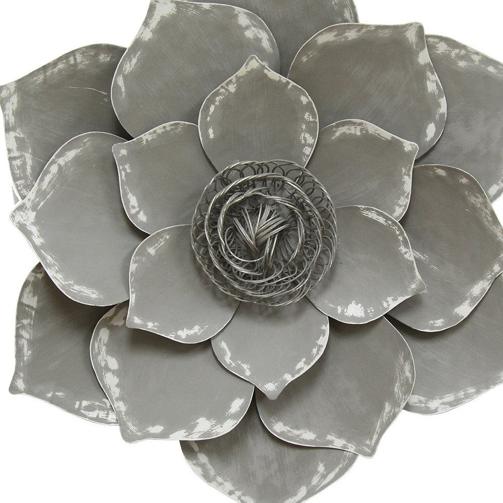 Well-Crafted Grey Lotus Wall Decor