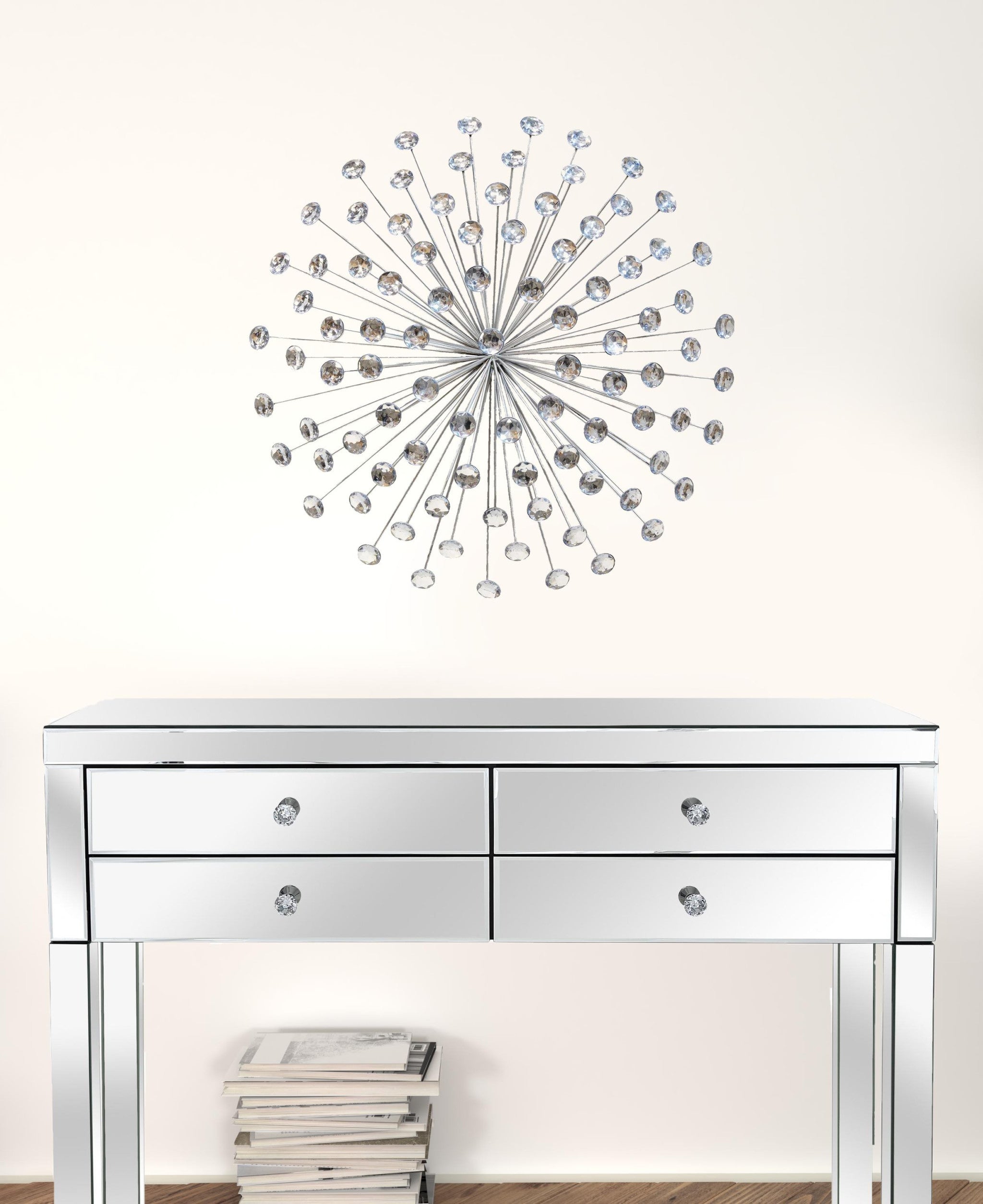 Silver Acrylic Burst Metal Wall Decor