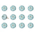 1.5" X 1.5" X 1.5" Turquoise White And Gold  Knobs 12 Pack