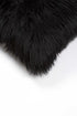 18" Black Sheepskin Throw Pillow