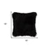 18" Black Sheepskin Throw Pillow