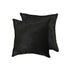 Set of Two 18" Black Cowhide Throw Pillow