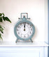 Vintage Blue Metal Round Table Clock