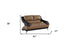 62" Brown And Silver Faux Leather Love Seat