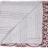 50" X 70" Pink and Brown Kantha Cotton Abstract Throw Blanket with Embroidery