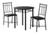 35" Black Leather Look Foam And Metal Three Pieces Dining Set