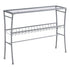 42" Clear And Silver Glass Console Table With Storage