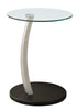 24" Black And Clear Glass Round End Table