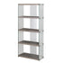 59" Brown Wood Four Tier Etagere Bookcase