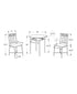 64" X 64" X 101" Grey  Black  Metal  Foam  Microfiber  3Pcs Dining Set