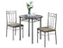 64" X 64" X 102" Cappuccinowithsilver  Metal  3Pcs Dining Set