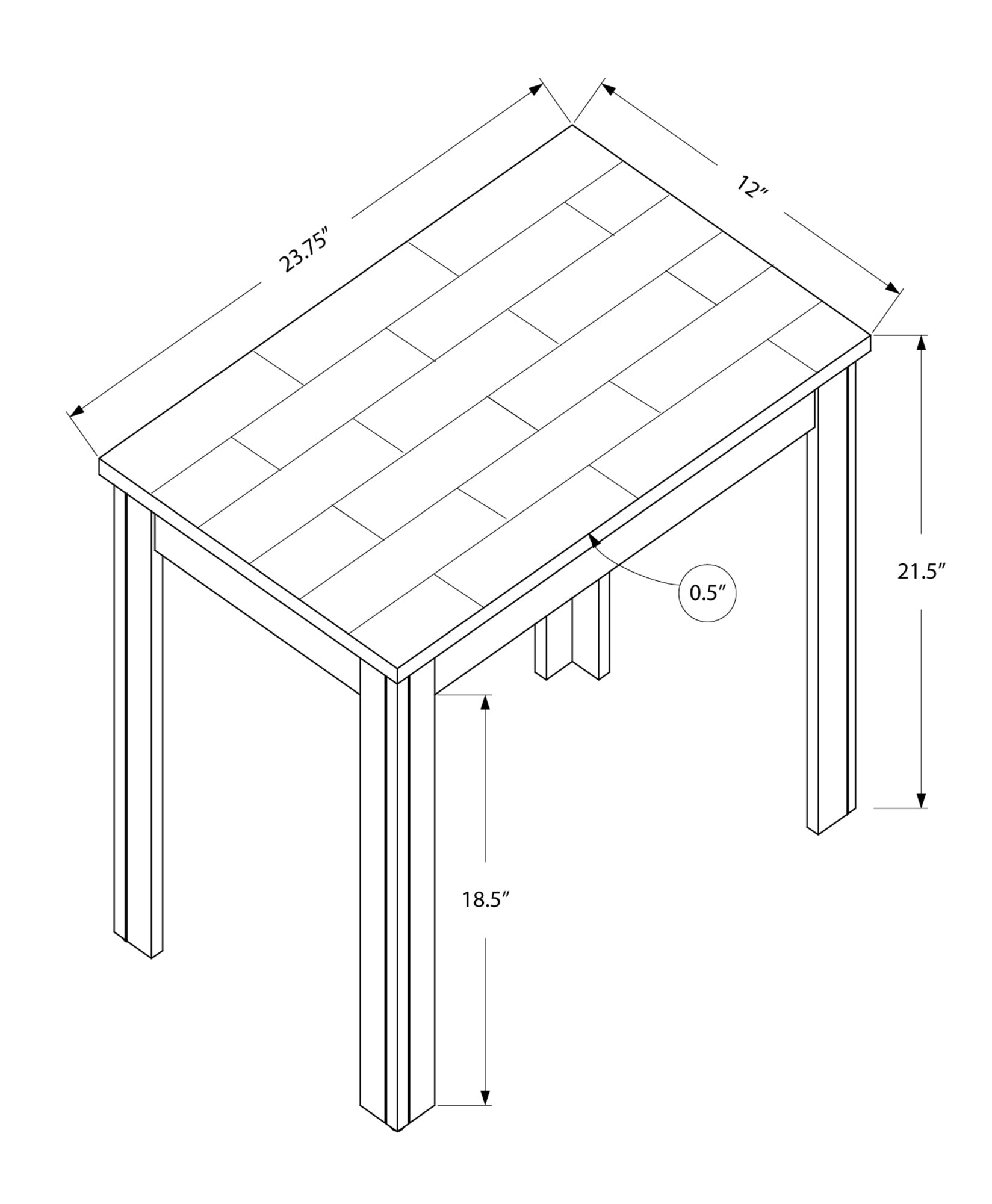 24" Black Console Table