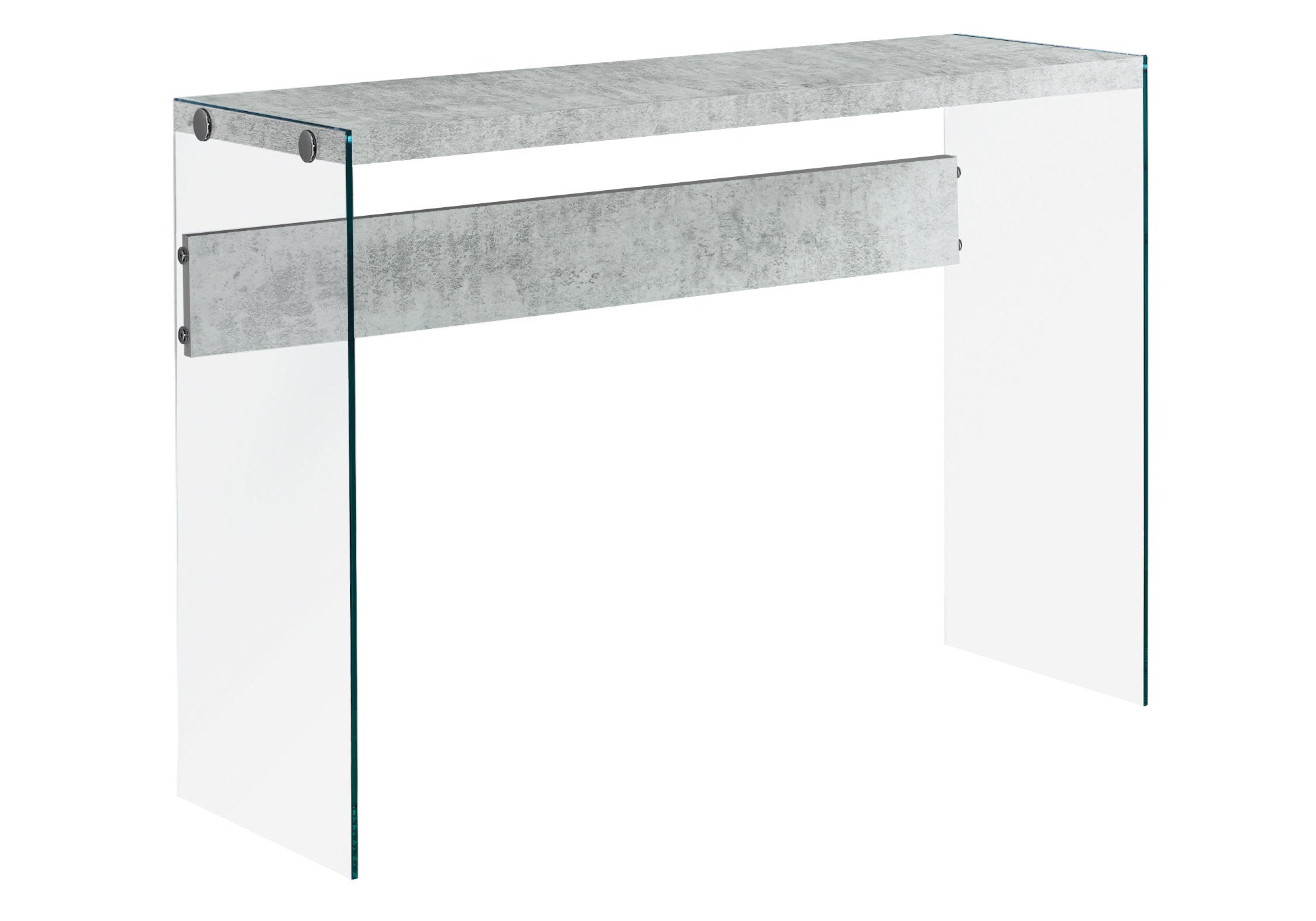 44" Taupe And Clear Solid Console Table